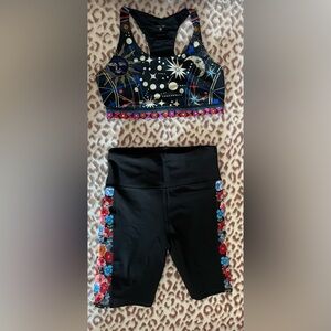 Johnny Was High End Workout Outfit. Shorts and Sports bra.